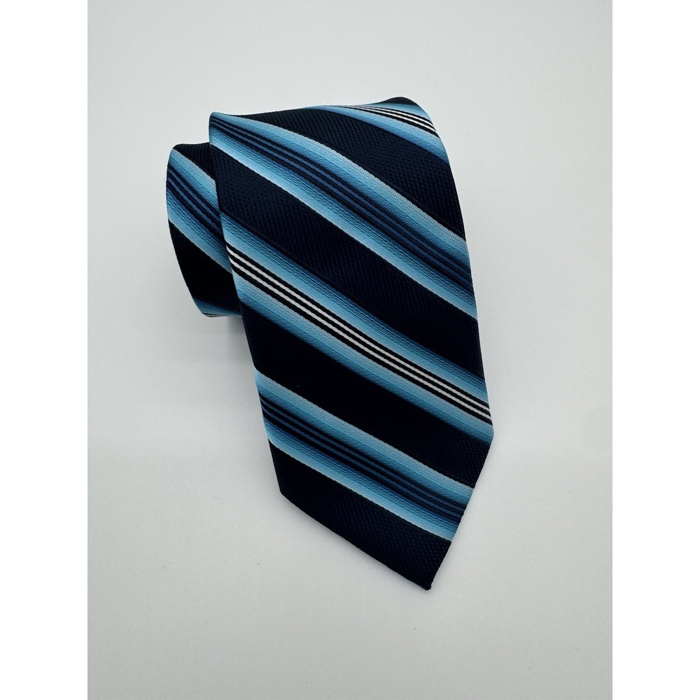 Pierre Cardin Men's Tie Blue Navy Striped Classic Polyester Necktie Business